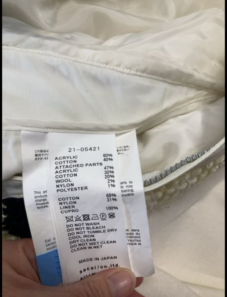 Sacai jakke m/skjult hætte